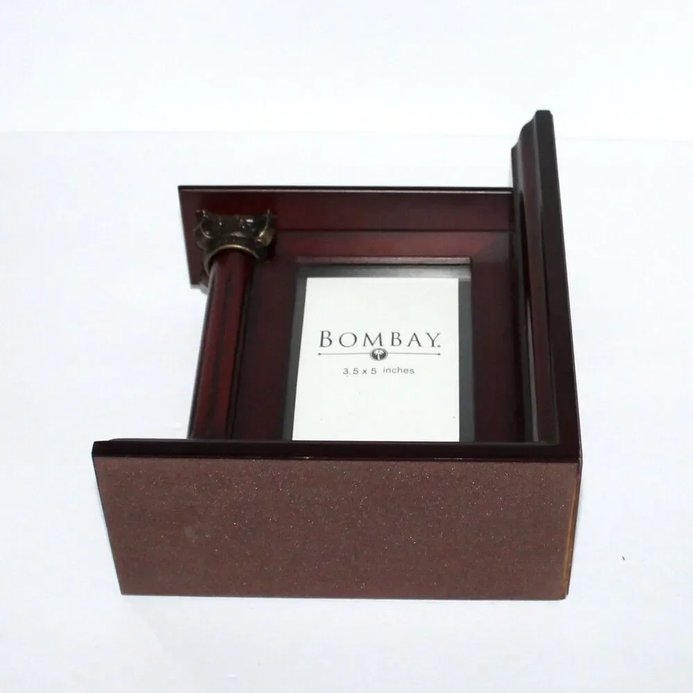 Bombay Frame Bookend Wood Column Photo 3.5